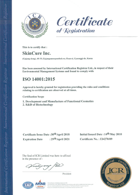 ISO 14001 Certificate